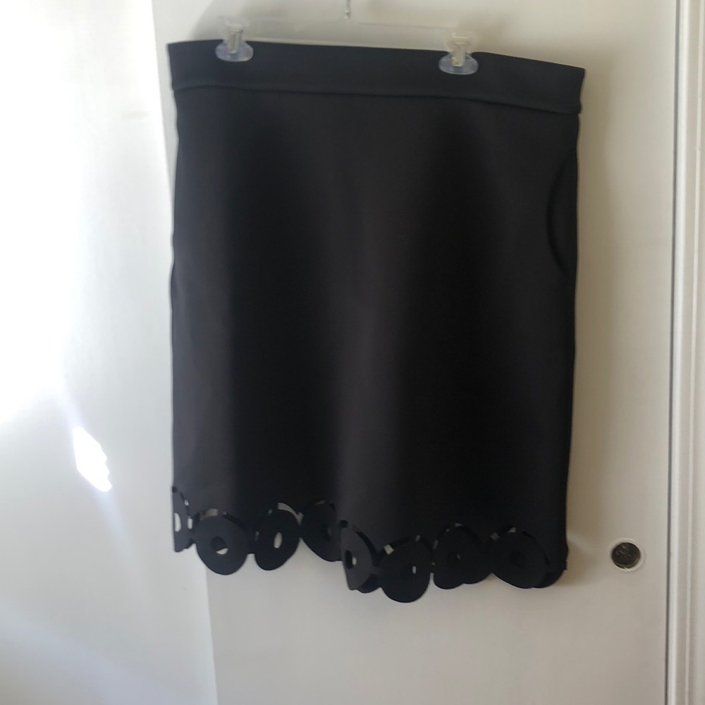 Eloquii Laser cut scuba a-line skirt